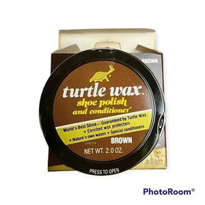 Turtle was shoe polish and conditioner brown. 1984 collectible. Brown